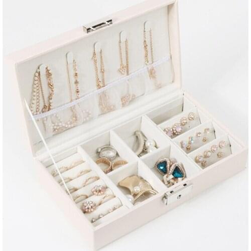 2021 New Elegant Jewelry Box Rectangular Style Resistant Practical Display Storage Case for Necklace Ring Earrings
