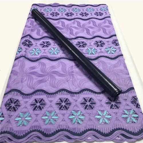 New design high quality 100%cotton lace swiss voile lace handcut dry lace 2.5yards +2.5yards cheaper cotton bazin riche lace