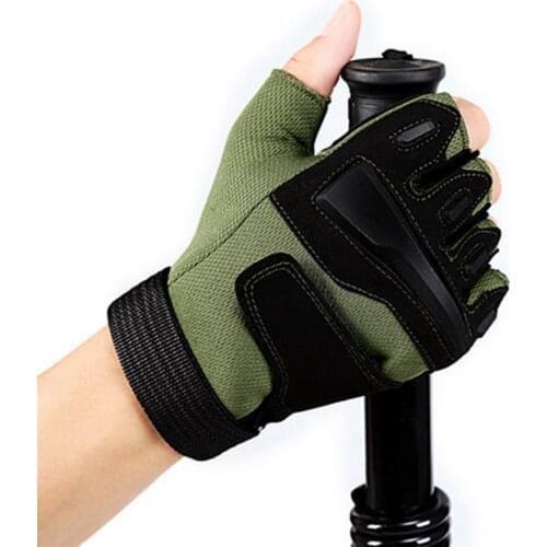 Black CS Gloves Tactical Military Half Finger Gloves Mens Outdoor Sport Training Riding Climbing Driving Hiking Gloves