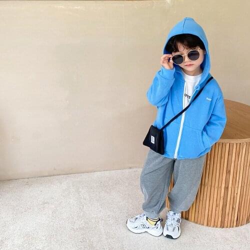 Autumn boys casual hooded jackets New cotton soft zipper coats children outwears