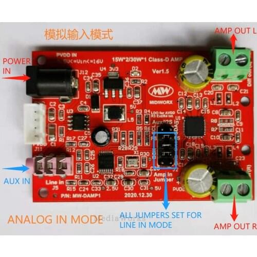 30W/ 120W Class D Digital Power Amplifier Board (2/8 Channels) SSM3582