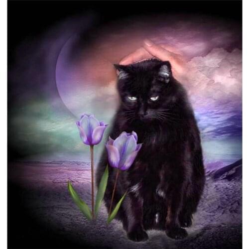 Full embroidery cat picture diy diamond painting 3d mosaic square diamonds rhinestone cross stitch needlework cute decor M021