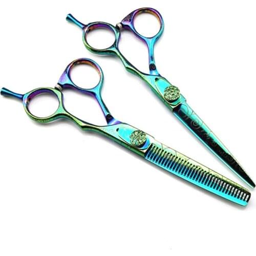 Professional 6 '' Green Damascus steel hair scissors haircut scissor thinning barber makas cutting shears hairdresser scissors