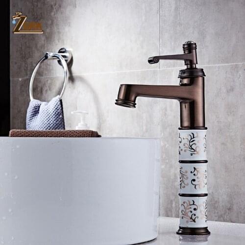ZGRK Basin Faucet Wash Basin Tap Bathroom Faucets Sink Tap Brass Oil Rubbed Bronze Modern Sink Faucet Deck Mixer Tap