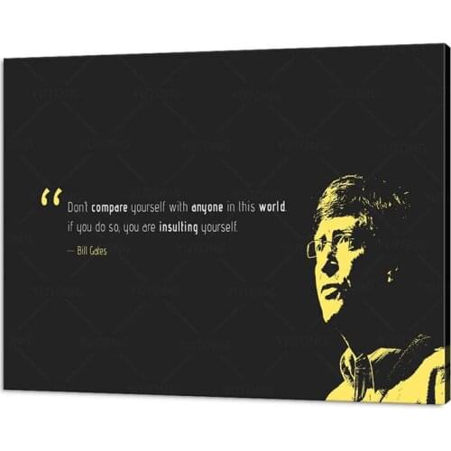 Inspirational Wall Art Bill Gates Posters Motivational Quotes Pictures Prints on Canvas Painting Artwork Home Decorations