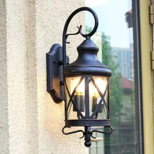 Vintage Outdoor LED Wall Light FixturesWaterproof Porch Wall Sconce Lights Garden Balcony Aisle Lamp Decor Aluminum Lighting