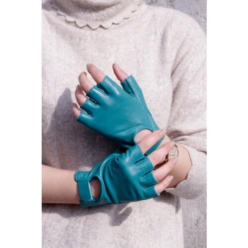 Fingerless Womens Leather Gloves Genuine Sheepskin Leather Gloves Autumn Winter Warm Gloves High Quality