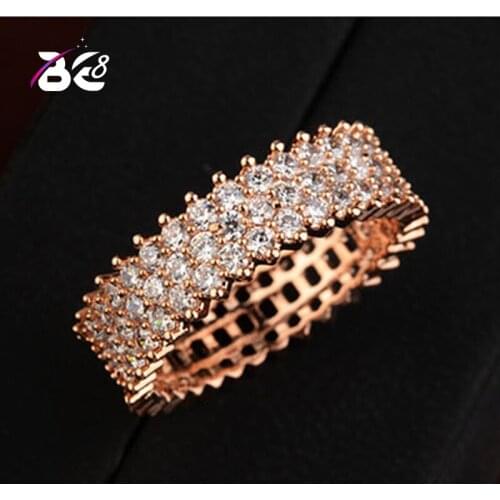 Be 8 Round CZ Wedding Rings for Women Luxury Rings Engagement Zirconia Accessories Womens Rings Jewelry R126