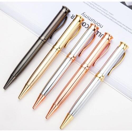 1pcs Luxury Metal Rotating Ballpoint Pen Fashion Stationery Writing Signing Pen Business Advertising Pen Office School Supplies