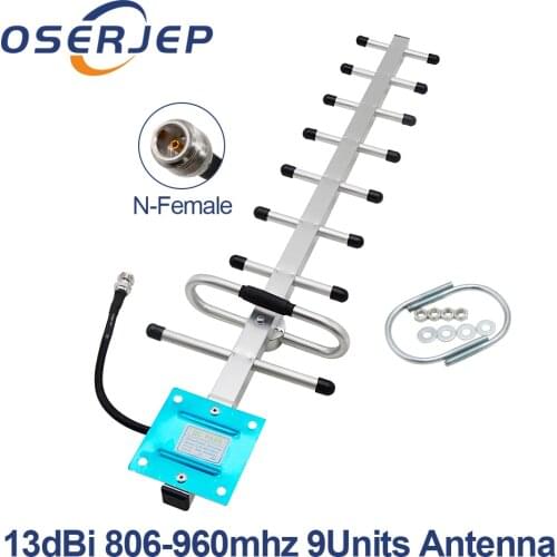 13dbi 9 Unit 806-960 Mhz External Outdoor Yagi Antenna With N Connector For Mobile Phone Cdma Gsm Amplifier Direction Antenna