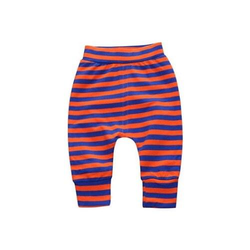 2020 Infant Baby Pants Striped Print Mid waist Trousers Toddler Kids Elastic Waistband Leggings Loose Harem Pants Casail Clothes