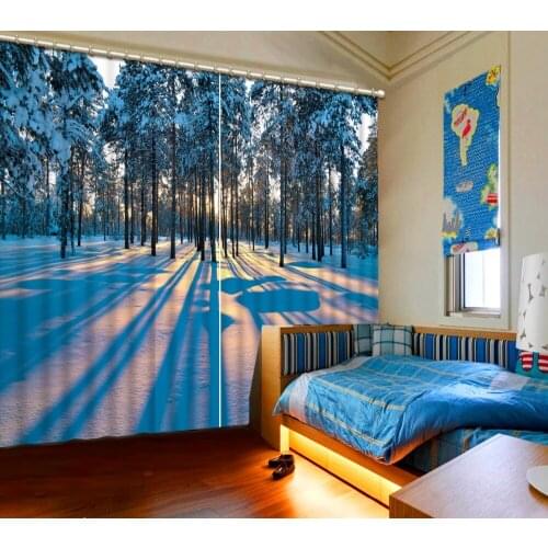3d Curtains Snow Forest Landscape 3D Photo Blackout Curtains For Living Room Bedding Room Hotel 3d Curtain Peacock