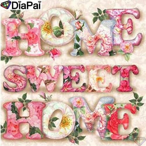 DiaPai 5D DIY Diamond Painting 100% Full Square/Round Drill "Flower text" Diamond Embroidery Cross Stitch 3D Decor A22123