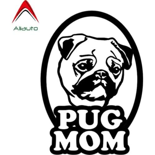 Aliauto Cover Scratch Car Sticker Pug Mom Styling Vinyl Accessories PVC Decal for Gti Vw Golf 5 Nissan Juke Mazda Cx 5,15cm*11cm