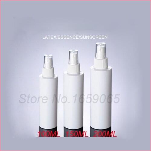 100/150/200G White flat shoulder PET bottle plastic bottle mist spray empty cosmetic container Packaging Refillable Bottles