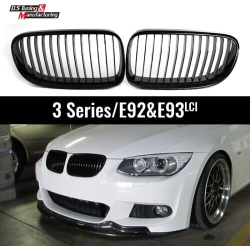 ABS Racing Grills for BMW 3 Series E92 E93 LCI 2010 - 2013 Shiny Gloss Black Kidney Grille