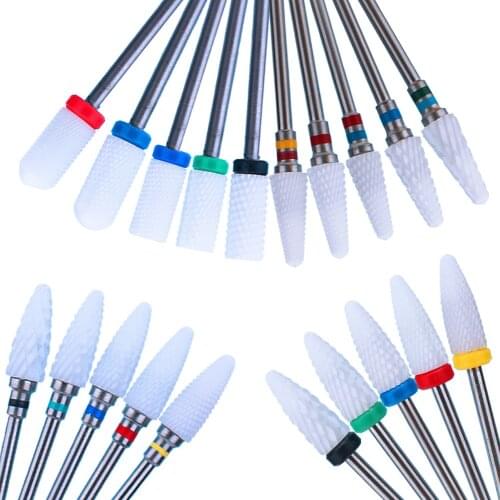 Ceramic Nail Drill Bit Milling Cutte Electric Burr Nail Files Pedicure Manicure Removing Gel Dead Skin Polish Nail Art Accessory