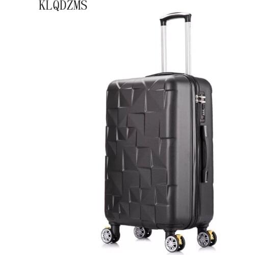 KLQDZMS 20"24inch ABS rolling luggage spinner Universal wheel women carry on travel suitcase on wheel trolley bags