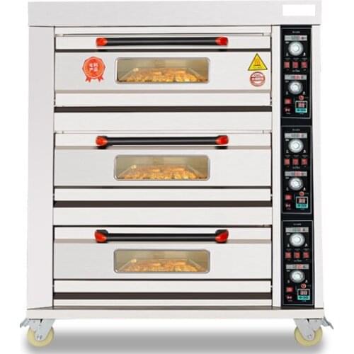 Commercial Oven Large Capacity Electric Oven Bakery Food Shop Baking Equipment Three-tier Six-plate for Cake Pizza