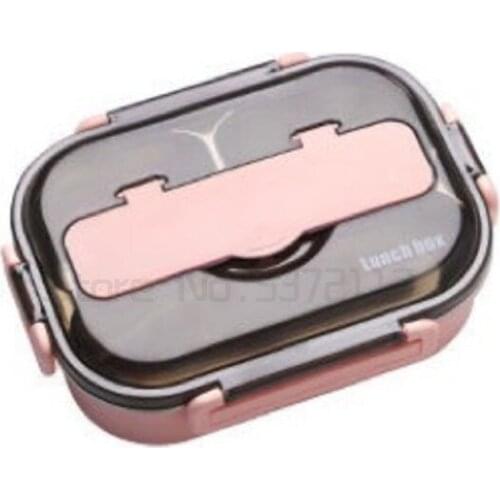 Stainless Steel Lunch Box Leakproof Portable Kid School Bento Box Thermo Divider Soup Lancheira Termica Food Container AC50LB