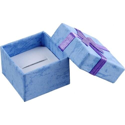 50% Hot Sales 24Pcs Jewellery Box Reusable Eco-friendly Square Shape Bow-knot Design Gift Box for Ring