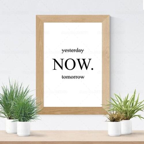 Motivational Quote NOW Printable Canvas Painting Take Action Now Get Moving Inspirational Wall Art Poster for Home Decor