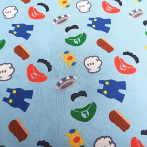 Cartoon Super Bros Polyster Canvas Fabric for Patchwork Home Textile Slipcover Sewing Quilting DIY Needlework Material