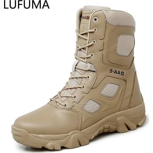 Desert Tactical Men Boots Wear-resisting Army Boots Men Fashion Outdoor Hiking Men Combat Ankle Boots Zapatos Hombre Big Size 47