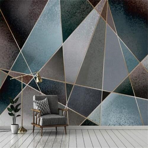 Milofi professional custom wallpaper mural abstract geometric line color block retro nostalgia modern minimalist light luxury ba