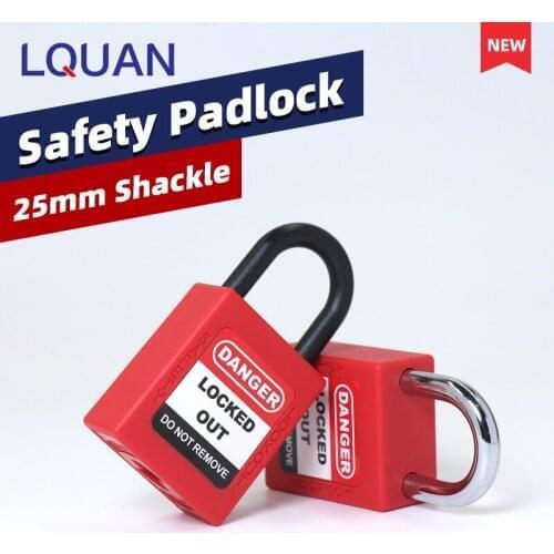 LQUAN New 25mm Steel Short Shackle Safety Padllock Nylon Body Industrial Loto Tagout Lock out