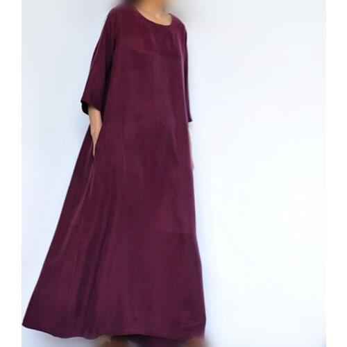 Original design silk cupro full dress loose one-piece dress silk robe clothing 0416
