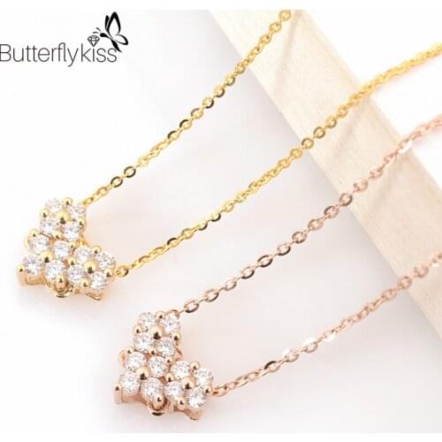 BK 18k White Yellow Rose Gold Necklaces For Women Genuine Gold Heart Shape 2.02g VS D Color Moissanite Pendants Fine Jewelry