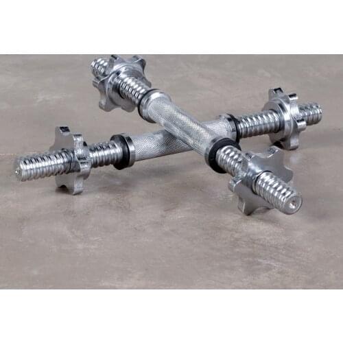 Adjustable Dumbbell Bar With Collars Weightlifting Accessories for Gym Barbell Strength Training Chrome Threaded Dumbbell Handle