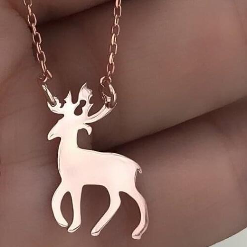 SPECIAL DAY GIFT FOR DEER SILVER NECKLACE BIRTHDAY GIFT