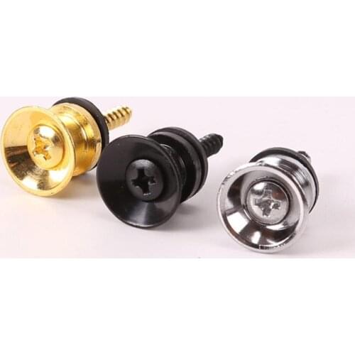 2pcs/set Guitar Strap Lock Pins Peg Metal Black/Silver for Acoustic Electric Guitar Ukulele Bass