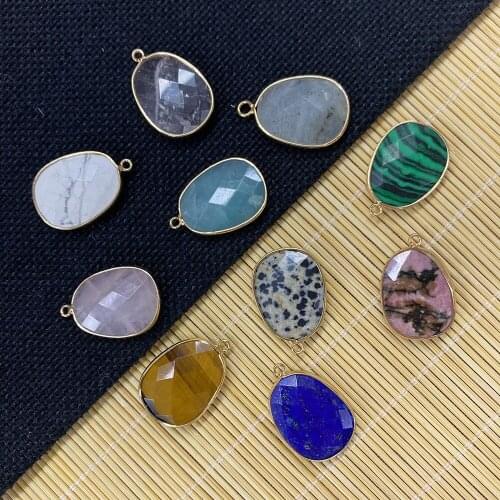 Natural Stone Irregular Shape Labradorite Tiger Eye Exquisite Pendant Used In IDY Jewelry Making Necklace Bracelet Size 17x25mm