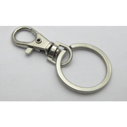 10 Silver-plate Tone Lobster Swivel Clasps Key Ring with Split Rings