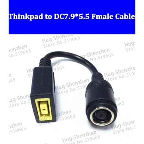 20pcs dc adapter convertor connector dc power cable 7.9 female jack to Rectangle female plug for lenovo thinkpad