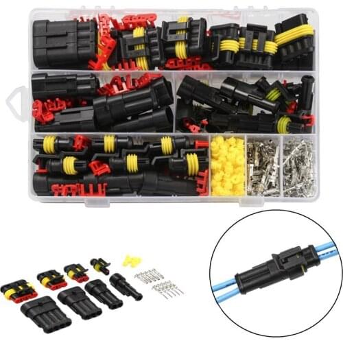 26Sets 1-4 Pins Way Car Sealed Waterproof Electrical Wire Connector Plug Kit Car Accessories
