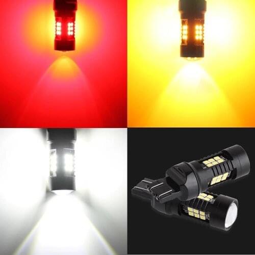 2x Signal Lamp Led Car Bulbs Canbus T20 7443 W21/5W WY21/5W 21SMD Turn Brake Backup Reverse Parking Light Red Amber White Yellow