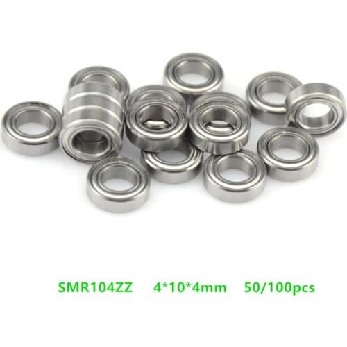 50/100pcs ABEC-5 SMR104 ZZ Stainless steel ball bearing Miniature 4x10x4 mm SMR104ZZ Deep Groove Ball Bearing 4*10*4mm