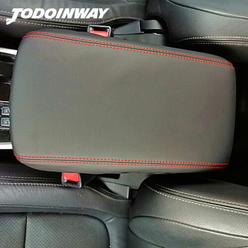 Auto Armrest Cushion Protector PU Leather Cover for Mitsubishi Outlander 3 2017 Interior Accessories Tray Box Surface Trim