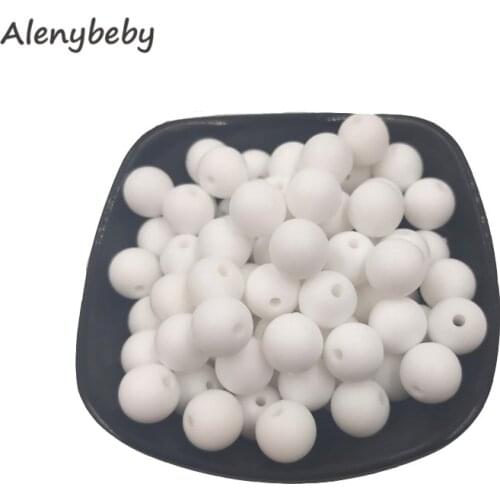 Snow White Color Food Grade Silicone Round Beads 12/15mm Baby Teething Necklace DIY Pacifier Chain Care Infan Teether Product