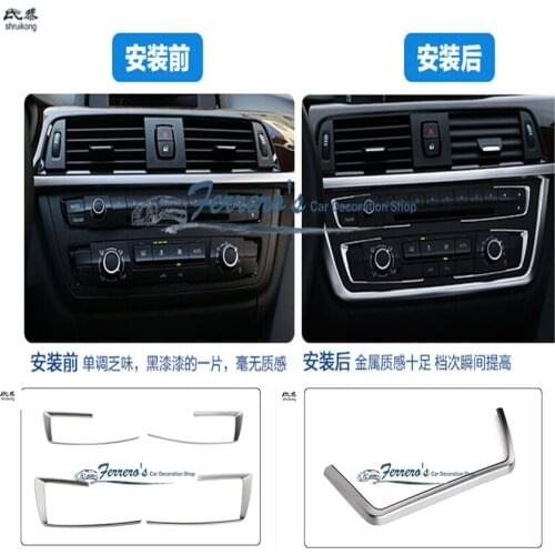 Free Shipping car stickers center control Instrument panel decoration ABS Chrome for BMW new 3-series 320LI 328LI 323i F30 F35