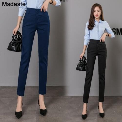Pants Women Autumn High Waist Slim Lady Workwear OL Office Skinny Outfits Trousers Mujer Pantalones Casual Woman Pencil Pants