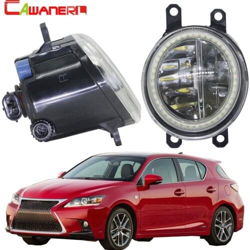 Cawanerl For Lexus CT200h 2011 2012 2013 2014 Car H11 LED Bulb Front Fog Light + Angel Eye Daytime Running Light 4000LM 12V