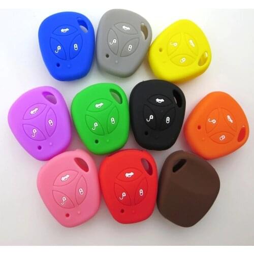 OkeyTech Silicone Car Key Shell For LADA Granta Largus 4X4 Kalina Priora Remote Car Key Case Rubber Protection Cover 3 Buttons