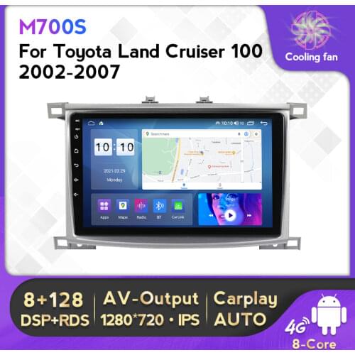 DSP Android 10.0 IPS WIFI BT Car Radio Multimedia Player GPS For Toyota Land Cruiser 100 2005 2006 2007 Navigation SWC DVR OBD