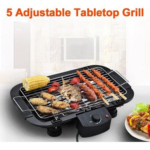 2000W Electric Grill Adjustable Temperature Control Kitchen BBQ Grills Smokeless Indoor/Outdoor Tabletop Grill EU Plug
