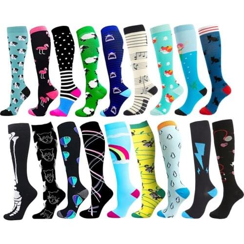 New Compression Stockings Women Unisex Funny Socks for Edema Diabetes Varicose Veins Marathon Running Sports Compression Socks